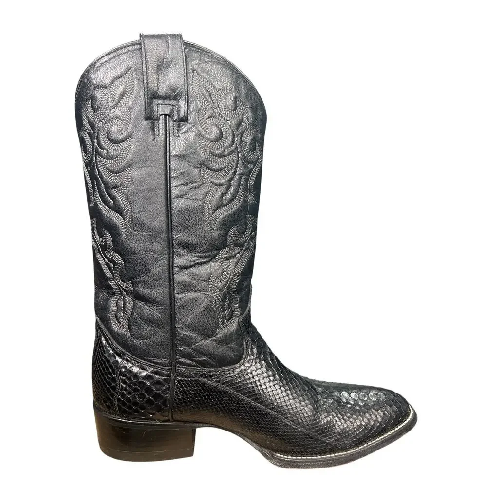 Circle G by Corral Men's Black Python Snakeskin Cowboy Boots Size 7.5 D